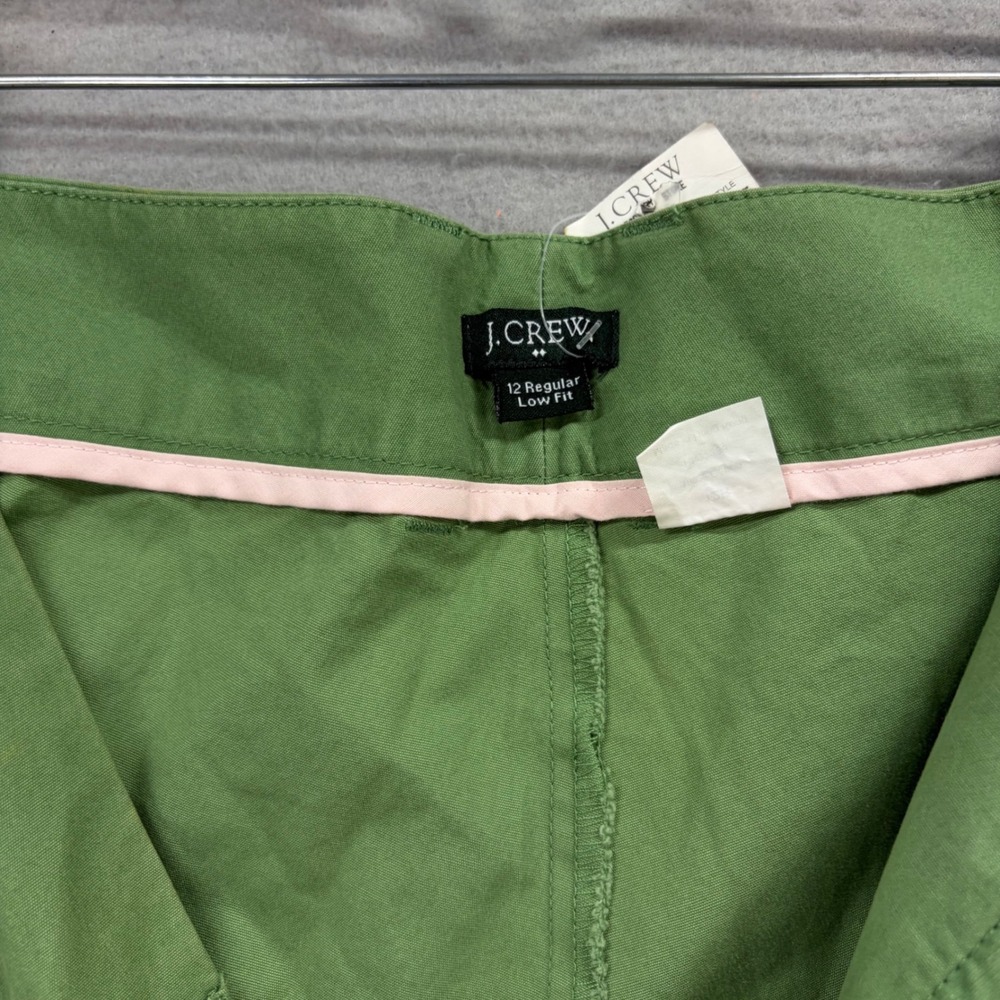 J.Crew Trousers Womens 12 Bright Green Wide Baggy Cotton Blend Chino Pants NEW - Picture 11 of 13